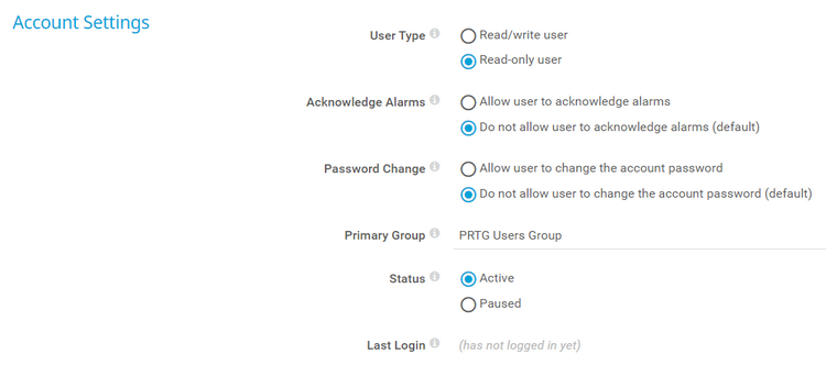 User Access Rights in User Accounts Settings User Access Rights in User Accounts Settings